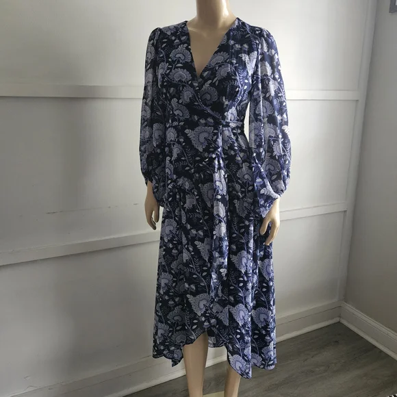 Anthropologie Hutch Geo Paisley Floral Wrap Maxi Dress Size:S - Picture 2 of 8